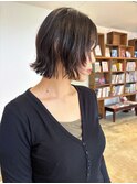 ボブパーマブリーチなしブラウンミニボブニュアンスパーマ