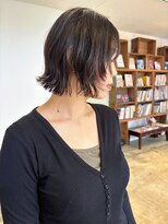 ヘアーアイストゥーレ(HAIR ICI TRE) ボブパーマブリーチなしブラウンミニボブニュアンスパーマ