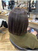 ボブ/ミルクティーブロンド/ダークブルー/鎌取/市川いづみ