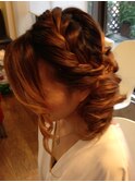 編み込みサイドアレンジ　《　六本木　ヘアセット　》