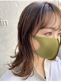 【Demain】小顔◎外ハネボブミディアッシュブラウンネオウルフ
