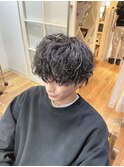 マッシュウルフ 無造作パーマ