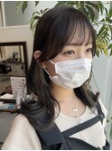 東京銀座インナーカラー/イヤリングカラー/カーキグレージュ