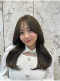 韓国風前髪×ショコラアッシュ【新宿/髪質改善/ふんわりカール】