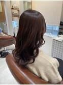 ココアブラウン×ウェーブ巻き