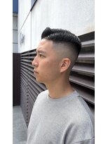 レンゲン(LENGEN)&nbsp;束感刈り上げビジネス七三ツーブロックアップバング１ta