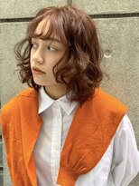 ガーデン 銀座(GARDEN)&nbsp;デジタルパーマ　チェリーブラウン　暖色　おしゃれヘア