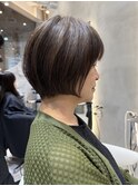 表参道髪質改善カラーウルフショートカットベージュアッシュ40代