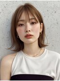 rileyワンカール外はねロブ×肌映えブラウンベージュ