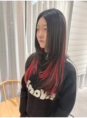 【kicca】インナーカラー/レイヤーカット/赤髪/ダブルカラー
