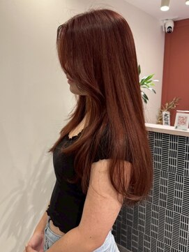 ダブルカラー/ブリーチなし/ブラウンレッド/レイヤーカット