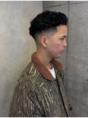宮城リョータパーマ　オールバックパーマ
