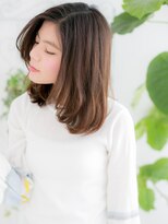 ネル 仙台(Nelu) 仙台/髪質改善/モカブラウン!内巻きふんわりミディアムレイヤーe