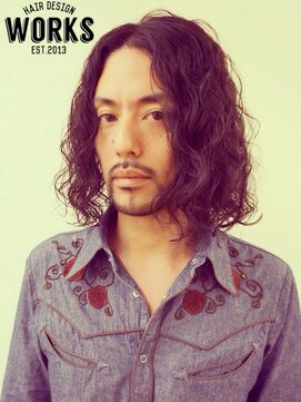 ワークス ヘアデザイン(WORKS HAIR DESIGN) 外国人風メンズスパイラルパーマ ミディアムロングヘアー