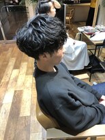 ネイビー(NAVY)&nbsp;お客様☆くせ毛風パーマ簡単スタイリングの無造作ラフマッシュ