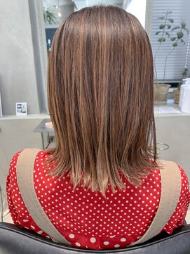 テトヘアー(teto hair) bob (ボブ、ハイライト、ミルクティベージュ )