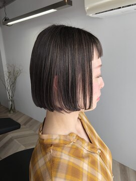 ルーム(room) 【room 和枝】グレージュ×ラベンダー×ミニボブ【長野　塩尻】