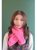 おでこだしセミロング巻き髪