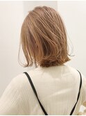 ベージュボブ_ホワイトアッシュショートパーマ_ba312221
