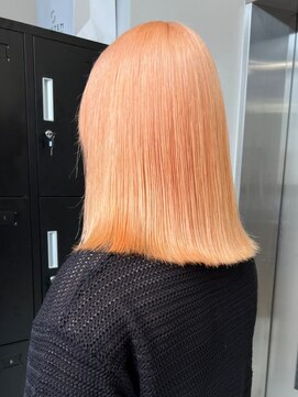 ベレーザシェルト(Beleza scelto) ba1128ハイトーンオレンジ金髪ボブロブヘア小顔Aラインボブ