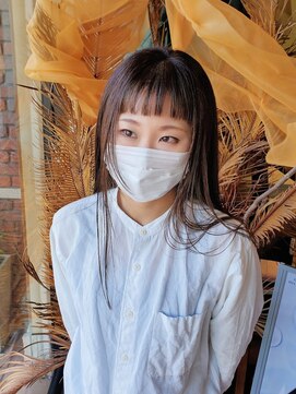 リミックスヴィラ(remix Villa) オン眉×サラサラロング×くすみベージュ