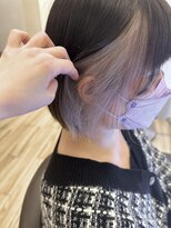 ネオヘアー 曳舟店(NEO Hair)&nbsp;インナーカラーホワイト/セクションカラー/外ハネボブ/曳舟