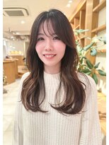 ルエ(rue) ★小顔大人可愛モテ髪薄めバンググレージュカラーロングレイヤー