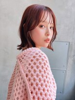 メーヴェ(Mowen)&nbsp;mowen×外ハネミディアム×小顔カット×ピンクベージュ