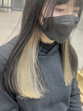 ユニ 江坂(Uni.) 髪質改善インナーカラー　ブロンドベージュ