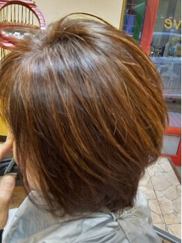 サロン ド オリーブの写真/お悩みに合わせてご提案◎白髪染めでも暗くなり過ぎず、ワンランク上の艶感溢れる上品な仕上がりを実現。