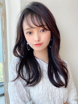 アフロート エル 大阪(AFLOAT L) 暗髪で出せるこなれ感！フェイスレイヤー×ナチュラルセミロング