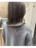 透明感ブリーチなしアッシュカラー韓国風艶感小顔プリカール