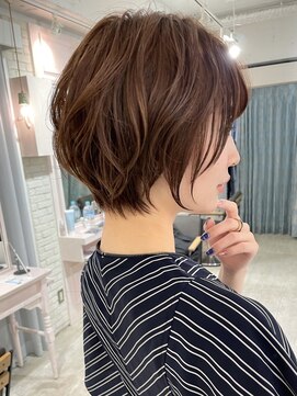 ロンドブルーム 天神大名店(Lond Bloom) 大人美人ショートボブマロンベージュハイライトイルミナカラー