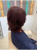 秋ヘア/秋カラー/セミディ/小顔カット/ピンクブラウン/レイヤー