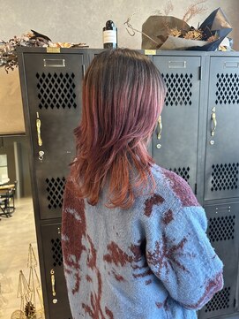 アチーブ ヘア デザイン(achieve hair design) ウルフカットワインレッド ニュアンスカラー艶カラー透明感
