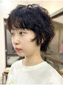 ショートパーマ/ショートヘア/マッシュウルフ/ショートウルフ