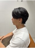 アッシュブラックカルマパーマベリーショートダークアッシュ