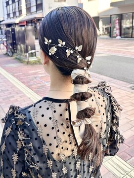 ヘアーメイクオズ(hair make O/S) 結婚式お呼ばれ☆ロングポニー/編みおろし