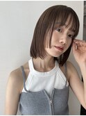 レイヤーボブ フェイスレイヤー 切りっぱなしボブ