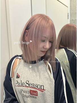 ビューブルー 亀戸錦糸町(VIEW BLUE) 美髪シアーカラーピンクブラウンショートカット切りっぱなしボブ