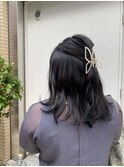イメチェン/ブルーブラック/美髪/ワイドバング
