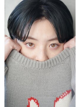 カライングドゥ(ing deux) 大人可愛い20代30代40代黒髪前下がりショートボブ丸みショート◎