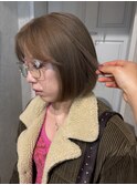 【立川cres小山】ミルクティーグレージュ ボブ