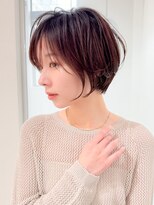 ロンドエニカ 大宮(Lond enika)&nbsp;黒髪カタログ/ショート/オリーブグレー/小顔に見せるヘア☆200