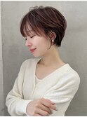 大人ガーリー/ダークアッシュ/似合わせカット/レイヤーショート