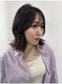 肩上ボブ大人可愛いボブひし形ボブアッシュベージュ