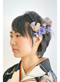 【卒業式ヘア】清楚な黒髪ショートヘア袴スタイル