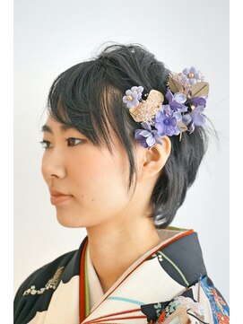 フェリシータ 緑地公園店(felicita) 【卒業式ヘア】清楚な黒髪ショートヘア袴スタイル