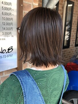 ヘアメイクエイト 丸山店(hair make No.8) 【No.8＊岩切祐樹】切りっぱなしボブ×ダークアッシュ