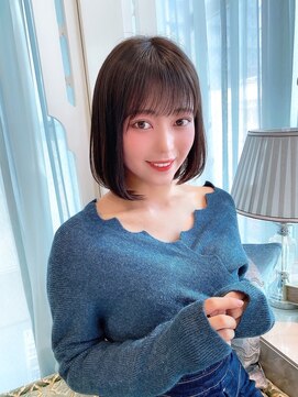 ロンド ロビン 栄(Lond robin) 【Lond robin】シースルーパッツン/ぱつっとボブ/丸顔